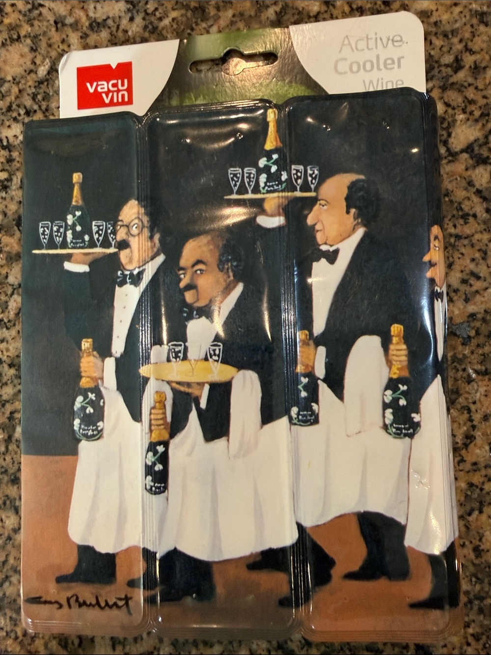Wine Cooler Sleeve — Black & White Waiter Design